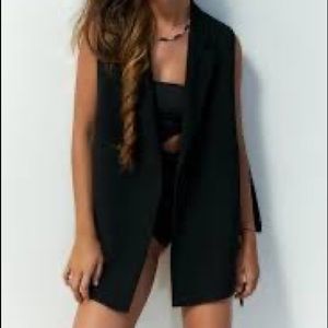 Zara black vest cut out size S NEW